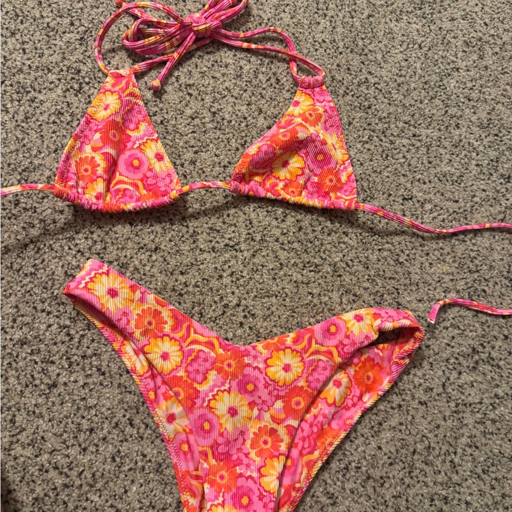 Kulani Kinis Pink and Orange Floral Bikini